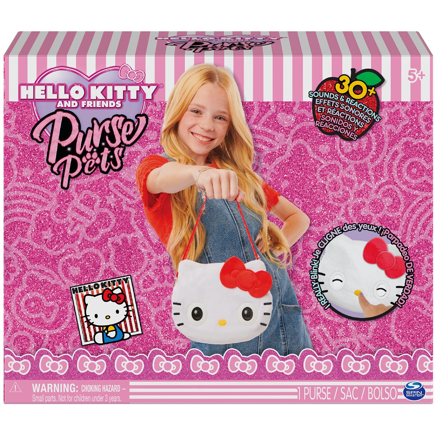 Purse Pets, Sanrio Hello Kitty and Friends, Hello Kitty Interactive Pet Toy & Crossbody Kawaii Purse, Over 30 Sounds & Reactions, Girls & Tween Gifts