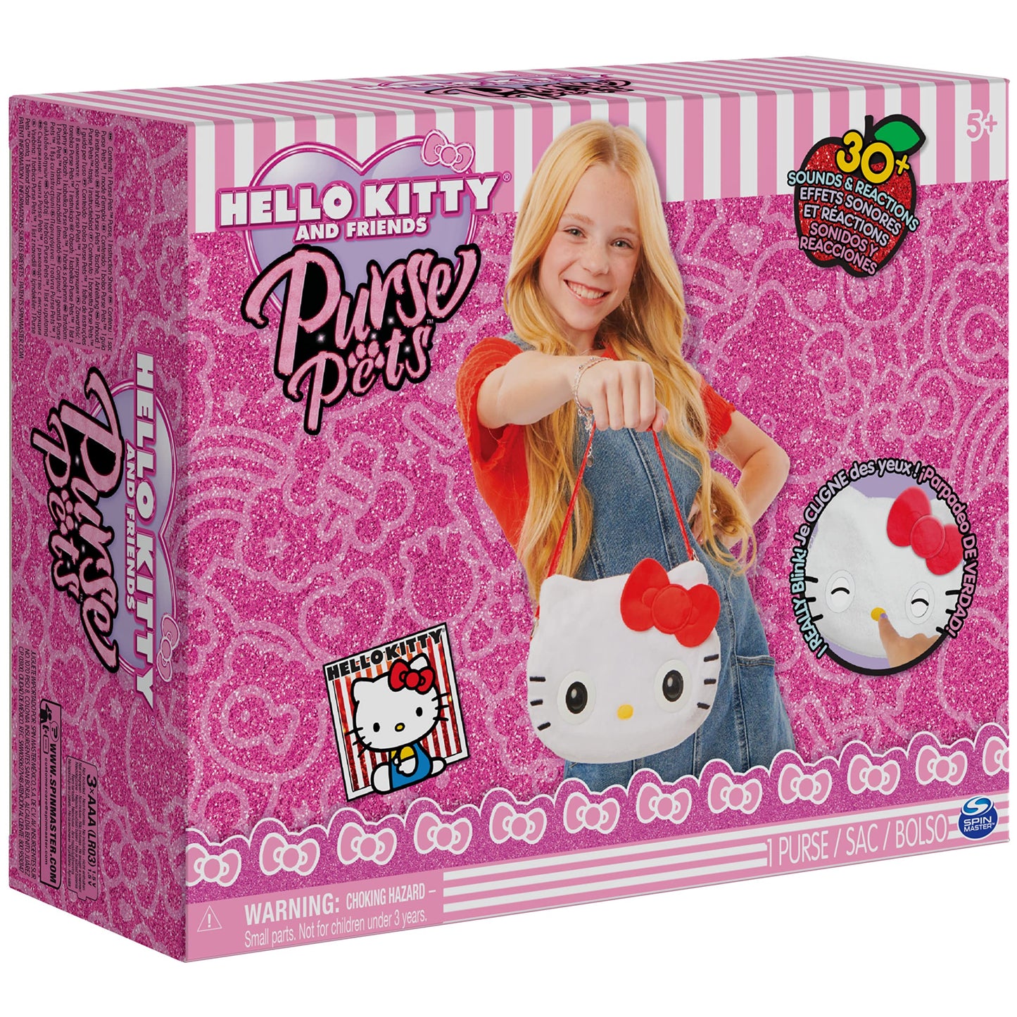 Purse Pets, Sanrio Hello Kitty and Friends, Hello Kitty Interactive Pet Toy & Crossbody Kawaii Purse, Over 30 Sounds & Reactions, Girls & Tween Gifts