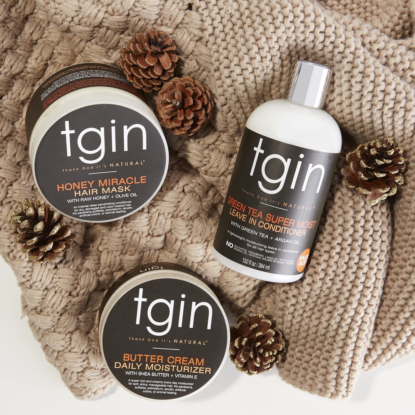 tgin Butter Cream Daily Moisturizer for Curly, Coily and Wavy Hair, Rich Moisture for Dry Hair and Defined Curls, 12 oz