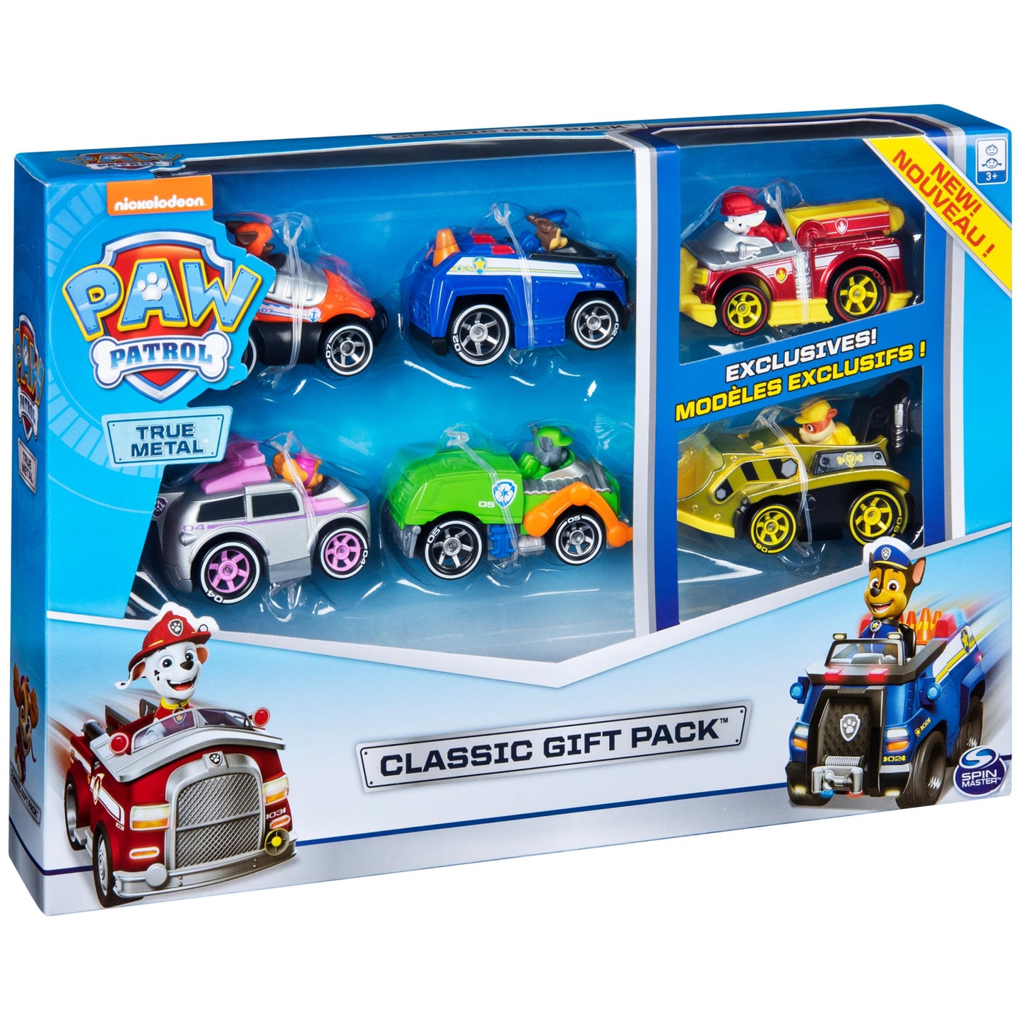 Paw Patrol, True Metal Classic Gift Pack of 6 Collectible Die-Cast Vehicles, 1:55 Scale