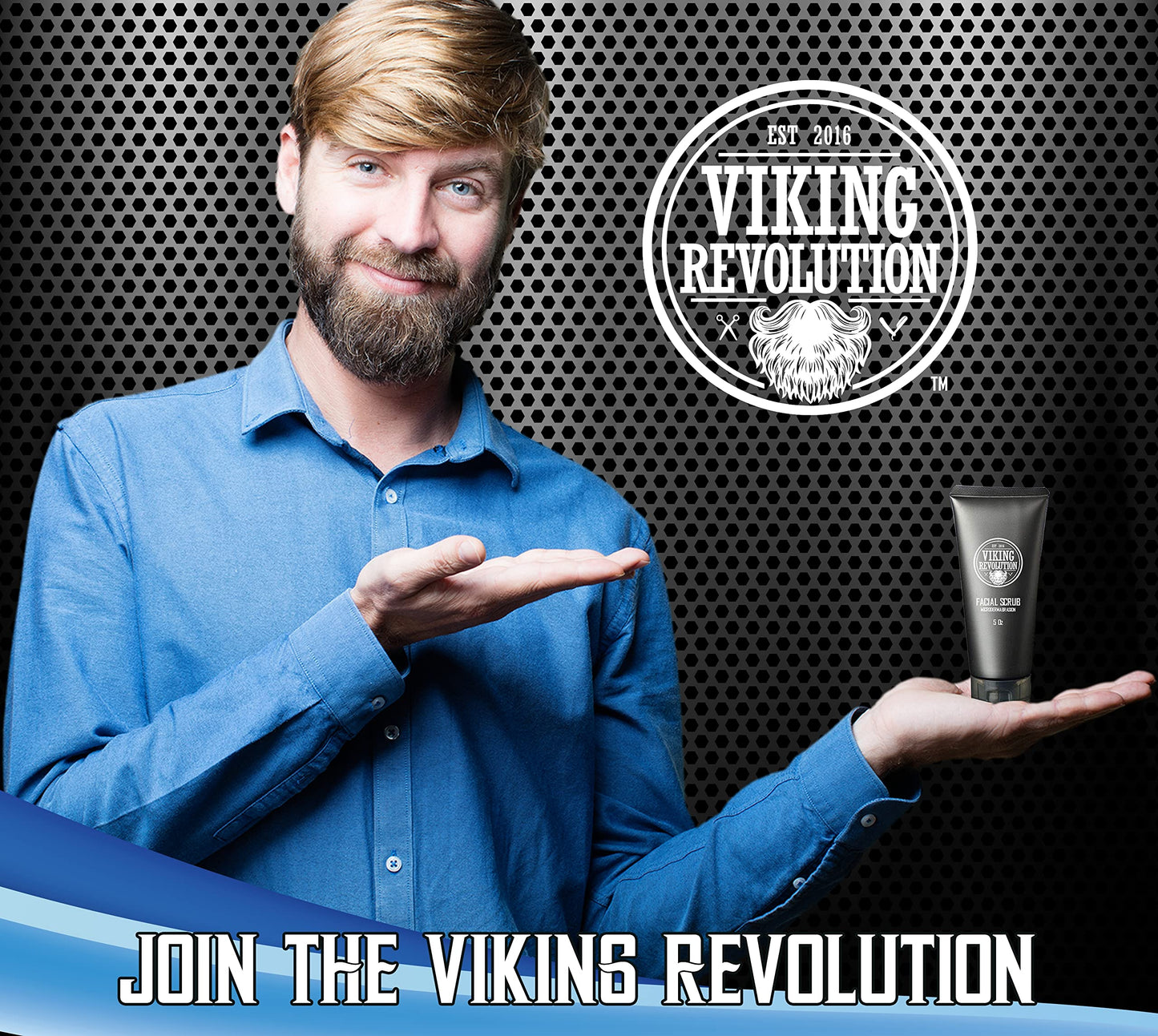 Viking Revolution Men's Face Scrub - Microdermabrasion Cleanser for Exfoliating, Deep Cleansing, Blackhead, Acne & Pre-Shave Care