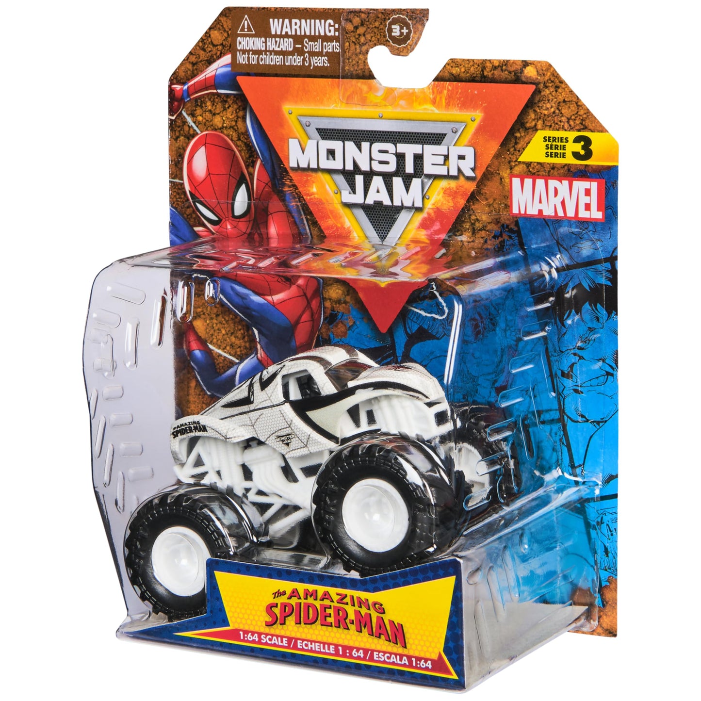 Monster Jam, Marvel Official Spider Man Monster Truck, Die-Cast Vehicle, 1:64 Scale, Super Hero Kids Toys for Boys Ages 3 and up