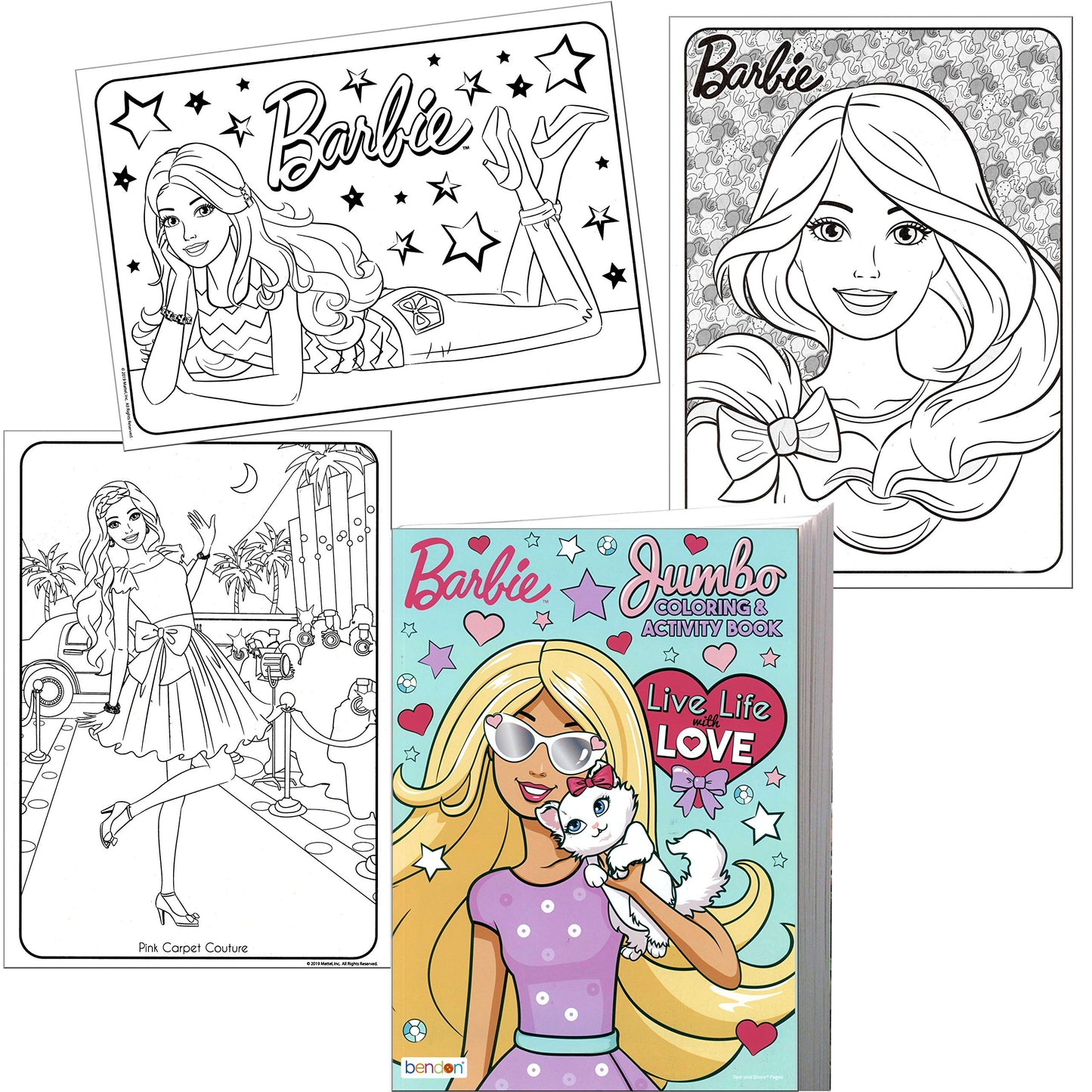 Lazy Days Barbie Live Life with Love Coloring and Activity Book - 96 Pages
