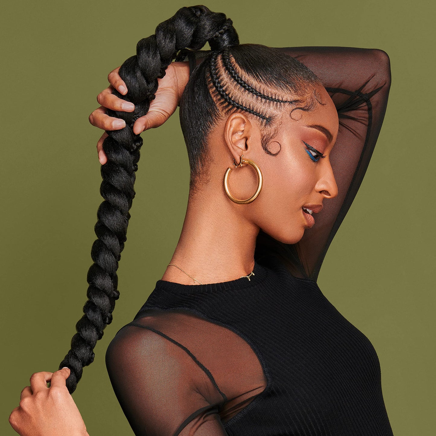 African Pride Olive Miracle Foam Setting Mousse – Non-Flaking, Frizz & Shine Control for Curls, Braids, Weaves, Wigs, Waves & Wraps, 8.5 oz