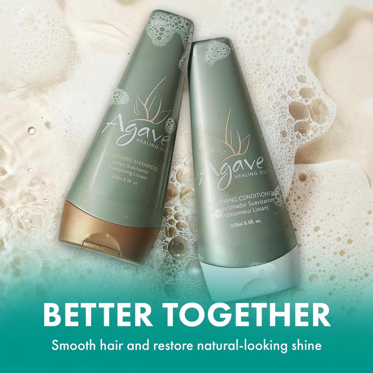 Agave Smoothing Conditioner Lightweight Moisture Infusion & Frizz Control, Sulfate-Free, Color-Safe, 8.5 fl oz