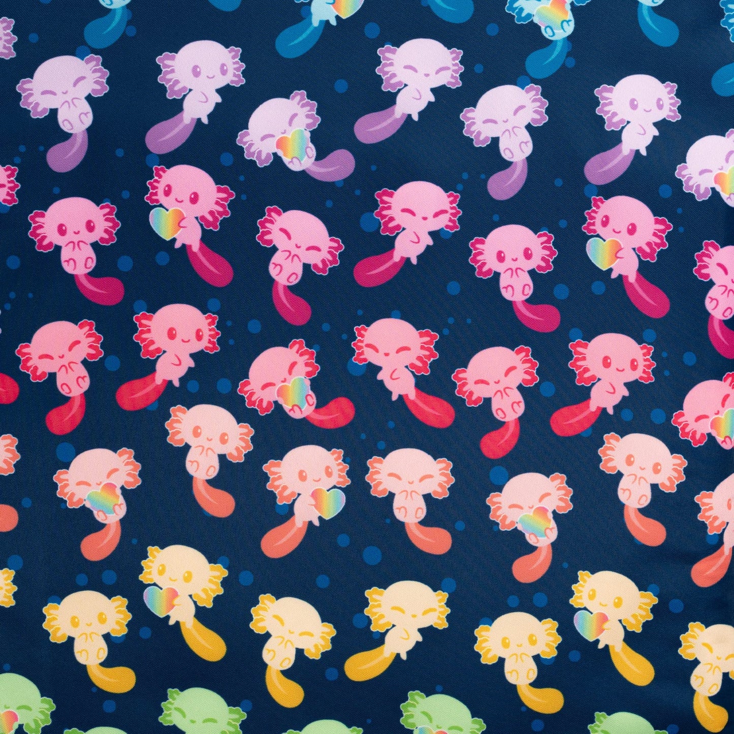 TeeTurtle Plushie Tote Bag – Blue & Rainbow Axolotl | From Makers of Reversible Octopus – Carry Your Plush Friend Anywhere!