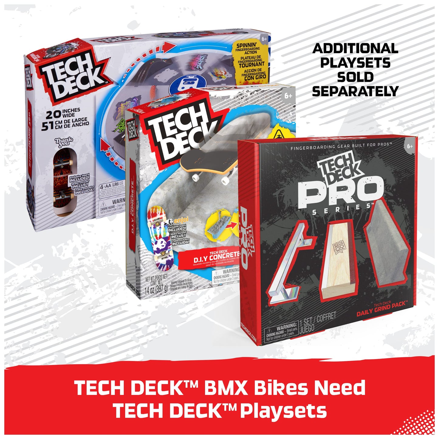 Tech Deck, BMX Finger Bike 3-Pack, Collectible and Customizable Mini BMX Bicycle Toys for Collectors, Kids Toys Ages 6 and Up (Amazon Exclusive)
