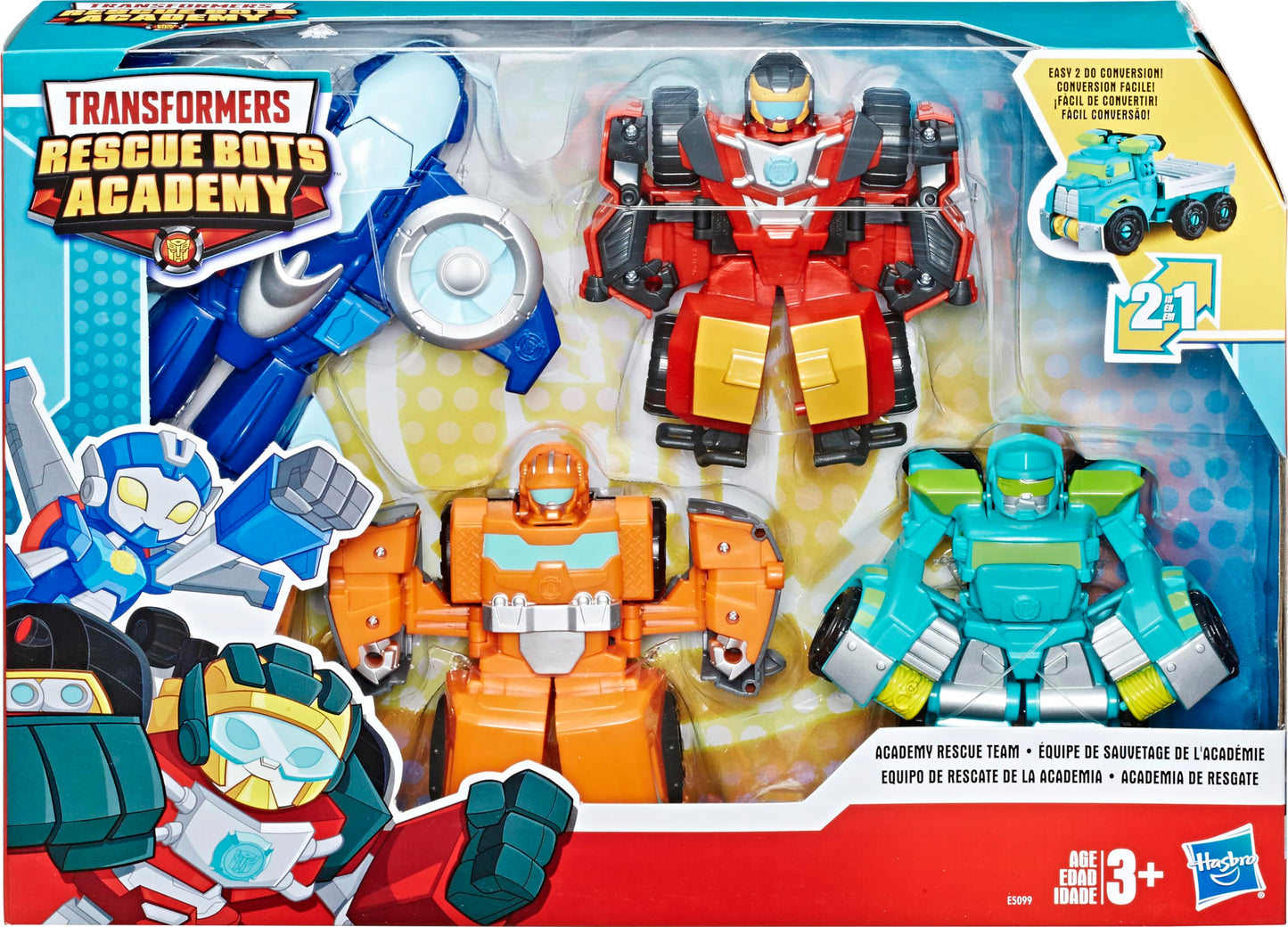 Playskool Heroes Transformers Rescue Bots Academy 4-Pack, 4.5" Converting Action Figures for Kids 3+, Amazon Exclusive
