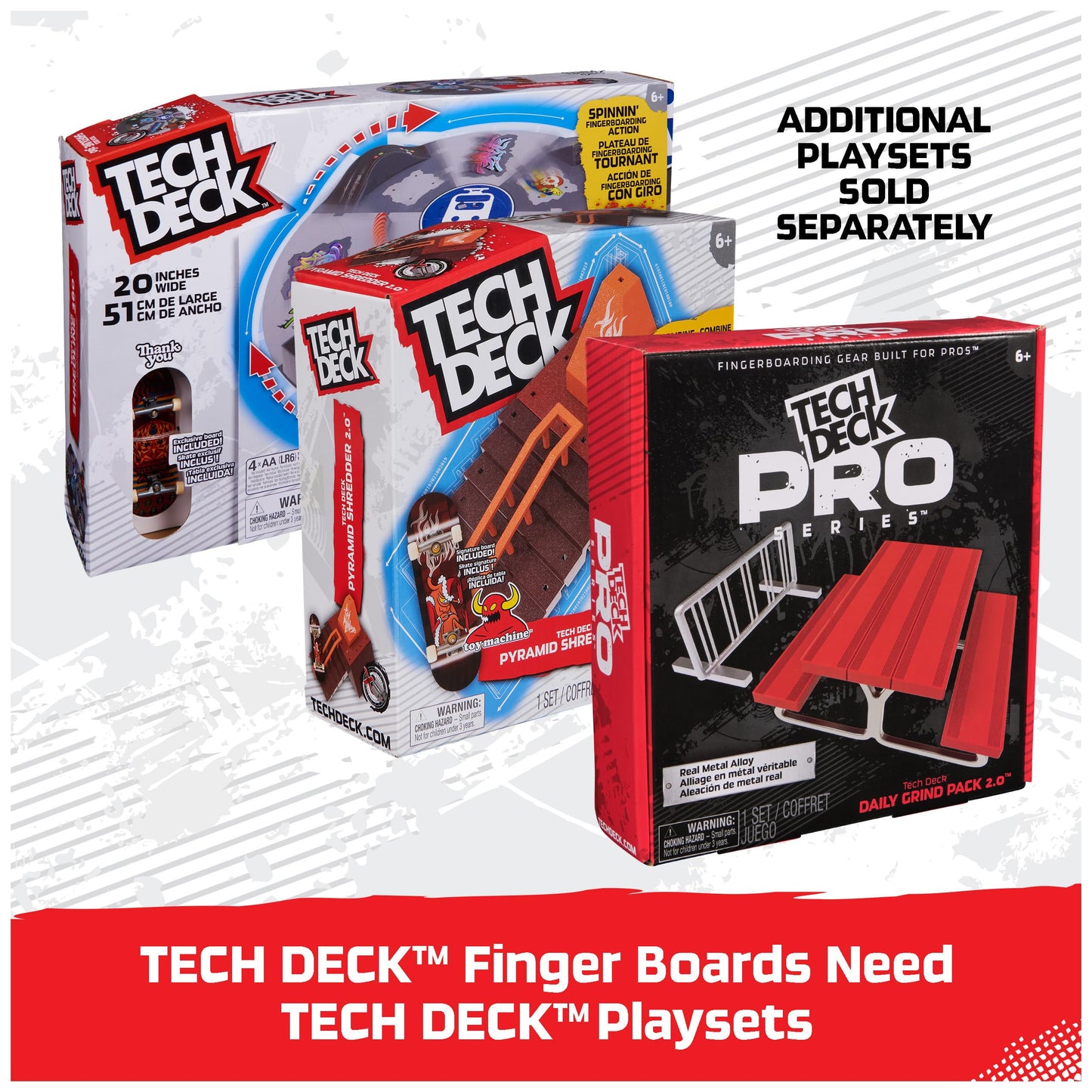 TECH DECK, Godzilla Sk8shop Fingerboard Bonus Pack, Collectible and Customizable Mini Skateboards, Kids Toys for Ages 6 and up