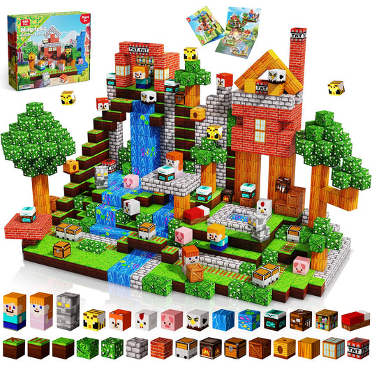 200PCS Forest Magnetic Building Blocks – Strong Stacking Magnets for Kids 3+, STEM Learning, Sensory Toy, Creative Birthday & Christmas Gift