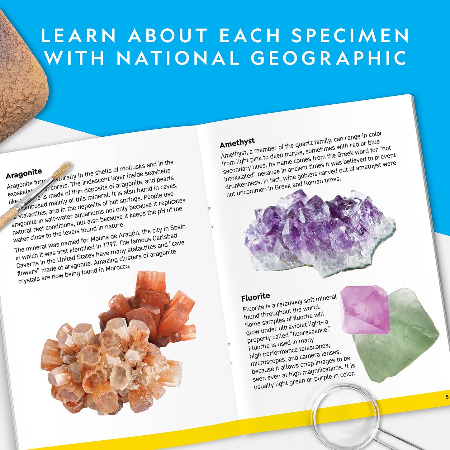 NATIONAL GEOGRAPHIC Mega Gemstone Dig Kit – Discover 15 Real Gems & Crystals, Science & Mining Kit for Kids, Rock Collection Gift
