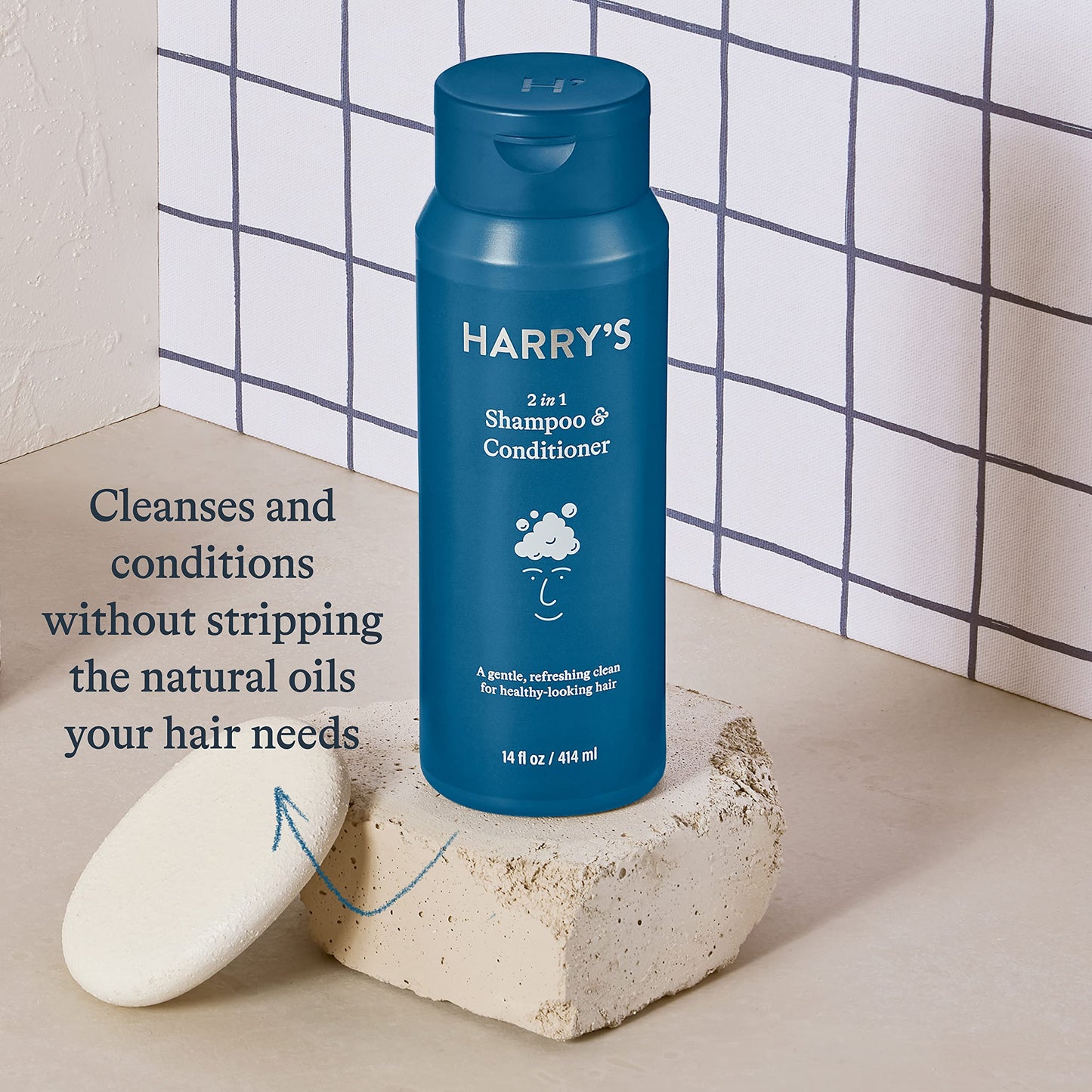 Harry's Men's Shampoo and Conditioner 2 in 1, Gentle & Refreshing For All Hair Types, 14 Fl Oz, 3 Count