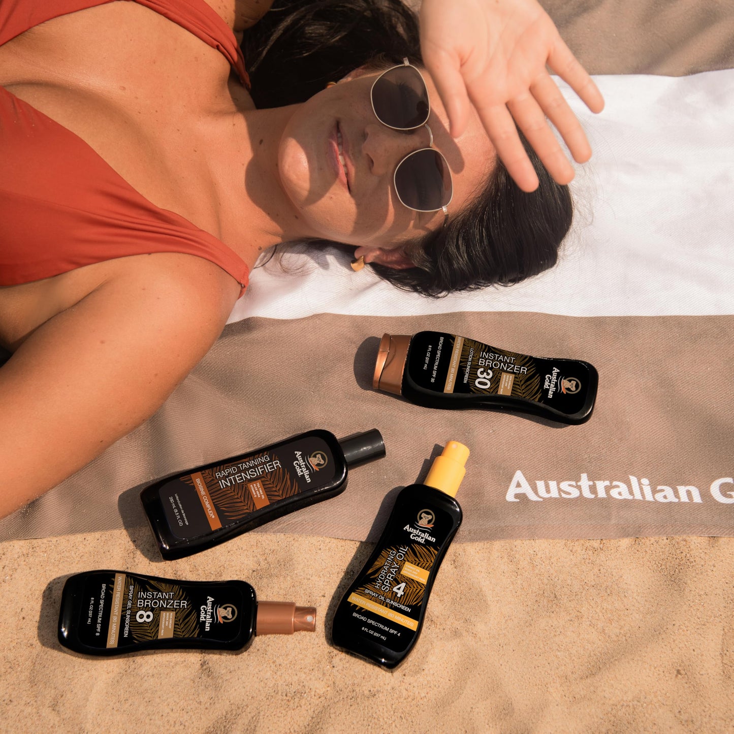 Australian Gold SPF 30 Spray Gel Sunscreen with Instant Bronzer, 8oz - Hydrating, Water Resistant, Non-Greasy, Oxybenzone & Cruelty Free