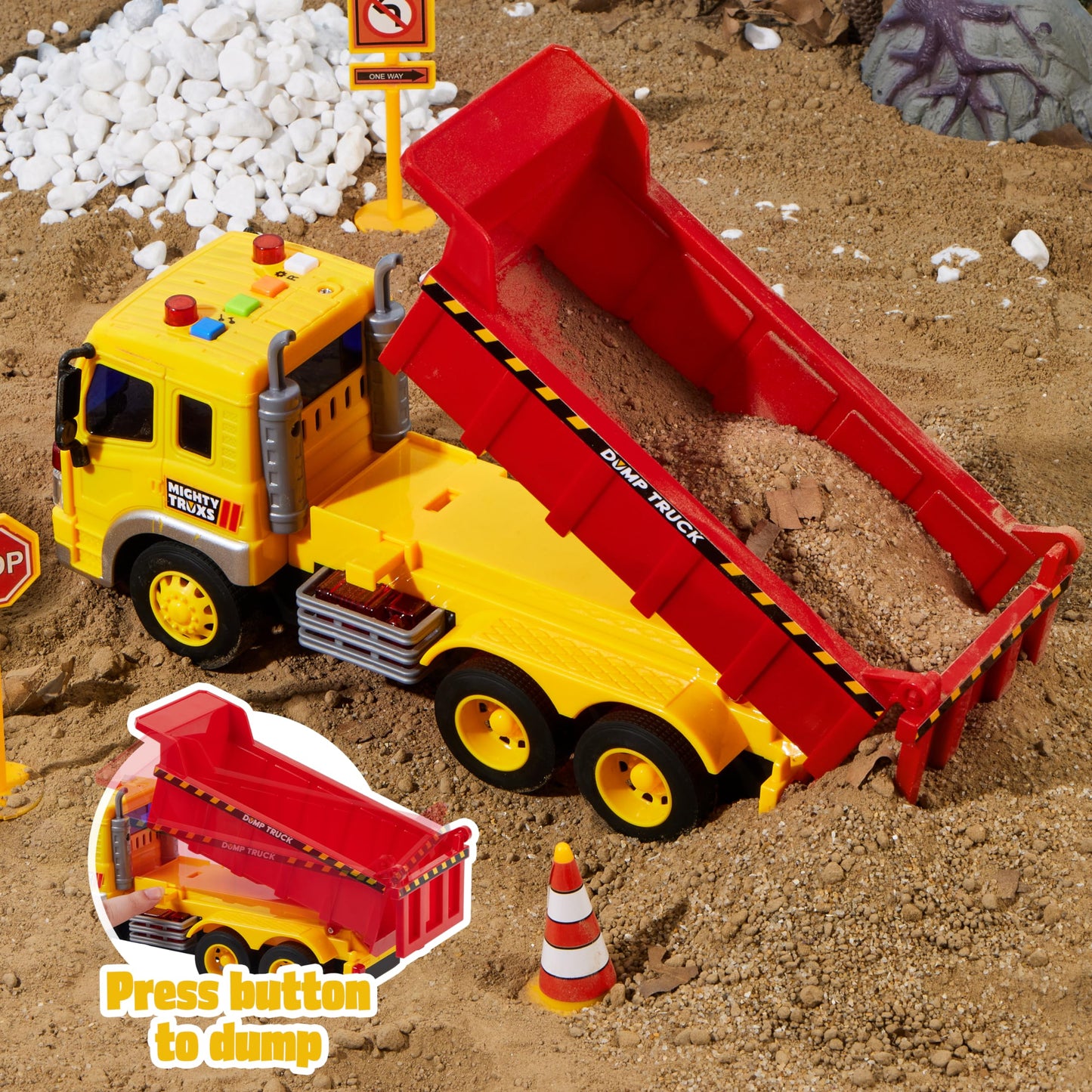 JOYIN 3-Pack Construction Trucks for Toddlers – Excavator, Dump Truck & Loader with Movable Claw & Lift, Birthday & Christmas Gift