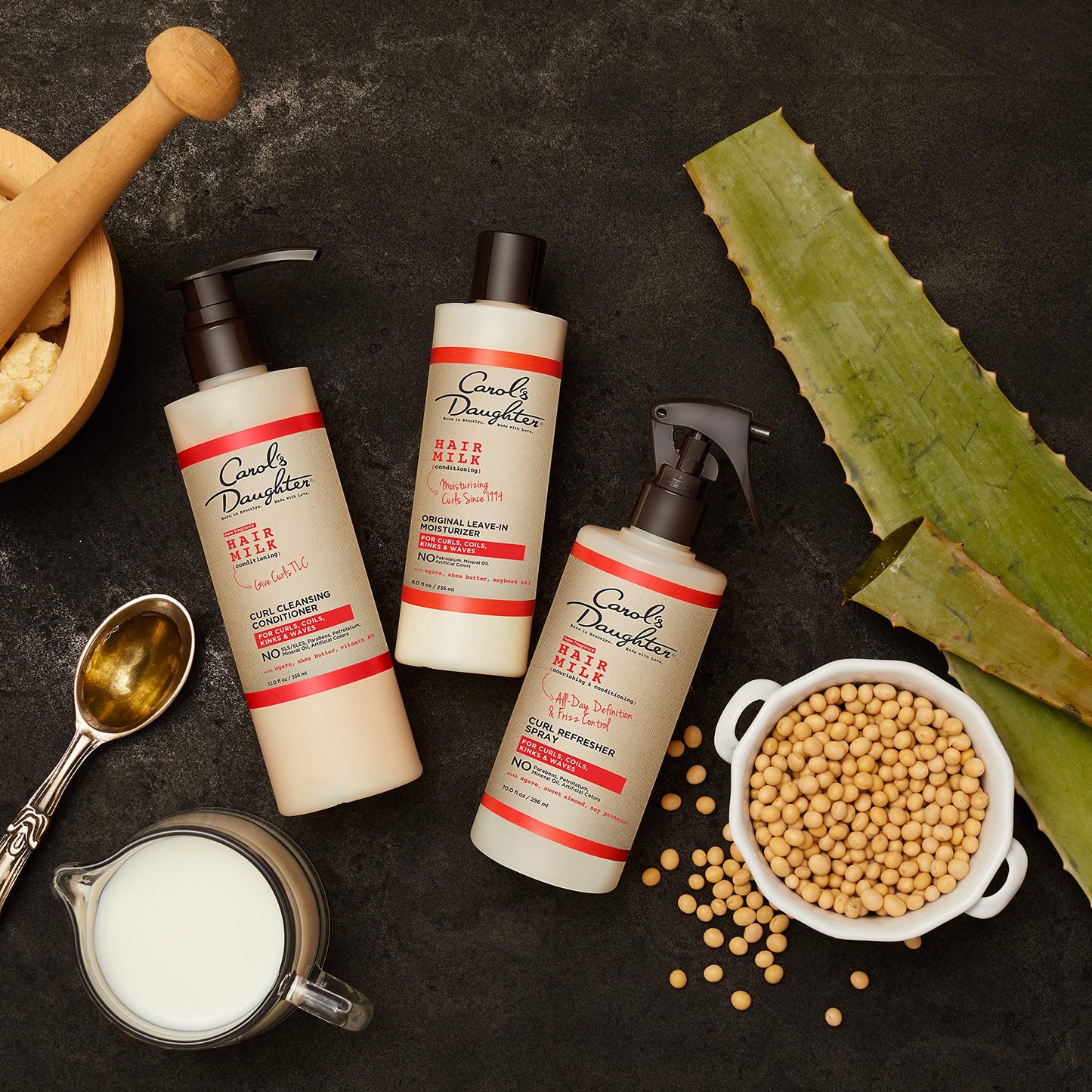 Carol's Daughter Hair Milk Curl Refresher Spray for Coils and Waves, with Agave, Sweet Almond and Wheat Protein, 10 fl oz